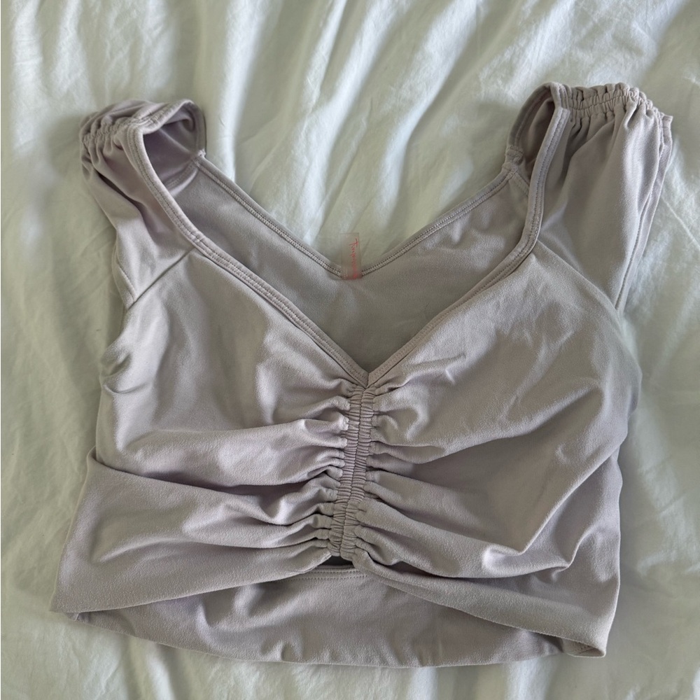 Free People Lavender Ruched Crop Top